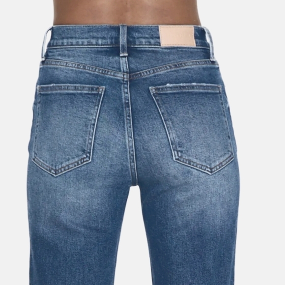 NWT Pistola Cara High Waist Distressed Skinny Frayed Hem Cropped Denim Jeans 26 - Picture 3 of 8